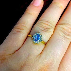 SOLD Certified Tanzanite diamond 14k gold size 7 ring